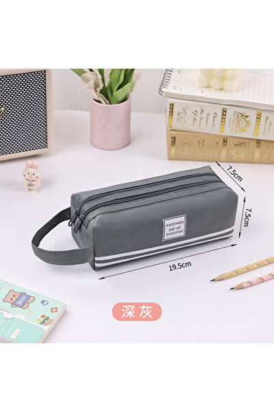 Choice6 6 1pcs Double Layer Capacity Double Zipper Oxford Cloth Portable Penc...
