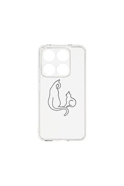 bestcase Husa pentru Xiaomi 14T, BestCase¬Æ Clear Silicon 2MM, Abstract Cat, ...