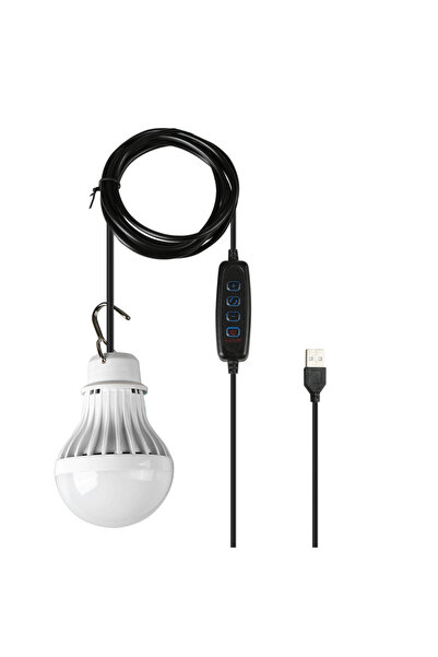 Choice مصباح USB أبيض 10 واط قابل للتعتيم مع إضاءة طوارئ للتخييم بطول سلك 2.5...