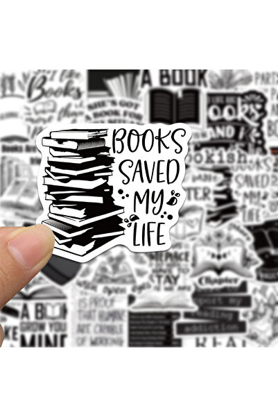 Choice 54PCS 54PCS Black & White Book Stickers - INS Style Simple Painted Art...