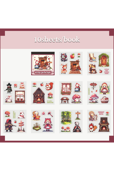 Choice1 S31296-2 Mr.Paper كتاب ملصقات PET بتصميم حكايات البكسل الخيالية، 10 أ...