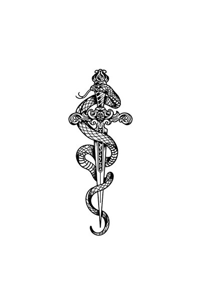 Choice As photos shows 01 1Pc Holy Sword Snake Waterproof Temporary Tattoo St...