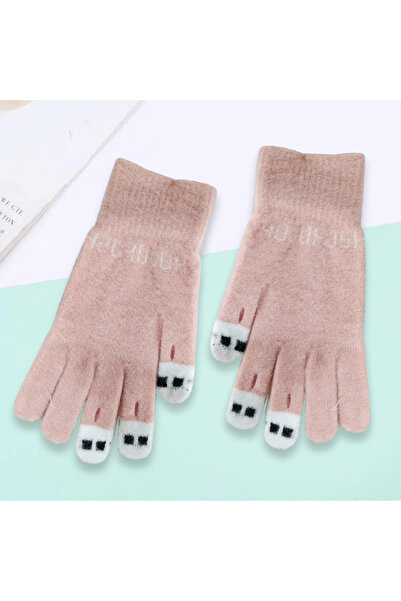 Choice4 Pink 1Pair Fashionable New Women S Gloves Cute Yarn Knitted Versatile...