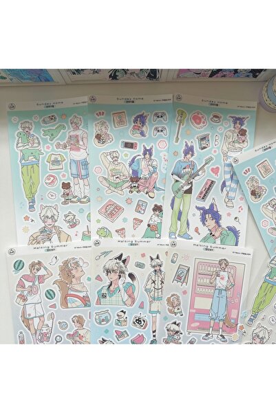 Choice5 6PCS 1/6PCS Korean Cool Boy Stickers Cute Cartoon Anime Character Sti...