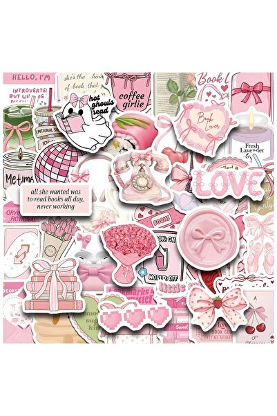 Choice1 50PCS 50/100PCS Cartoon Pink Book Graffiti Stickers Water Cup Compute...