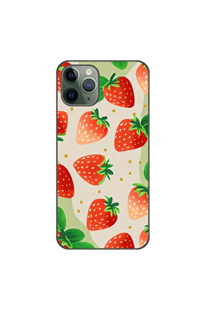 OEM Husa compatibila cu Apple iPhone 11 Pro Max Silicon Gel Tpu Model Capsuni...