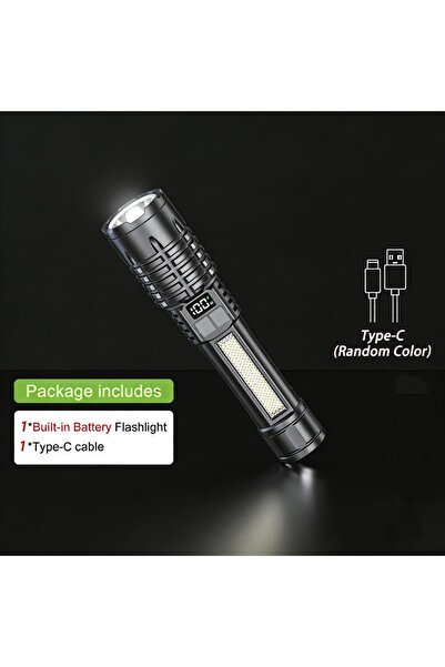 choice2 مصباح يدوي LED عالي القوة من ZOOM Black Heinast، قابل لإعادة الشحن عب...