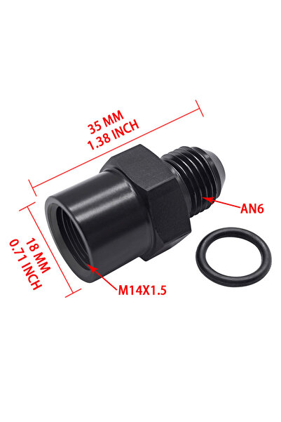 Choice1 محول خط الوقود AN6-M1415-أسود، ذكر 6AN إلى أنثى M14X1.5 M16x1.5 O، لش...