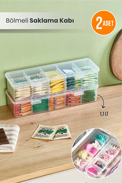 Orvila 2-Piece Transparent Food Storage Container with Locking Lid and Compar...