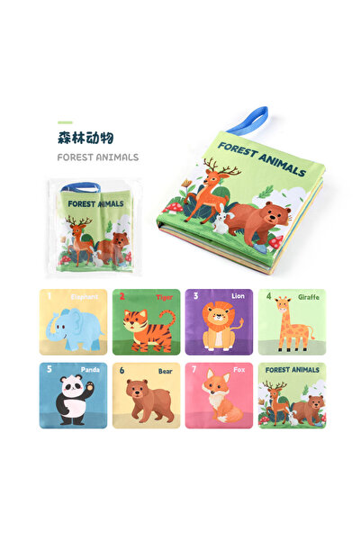Choice Forest animals Cloth Book for Early Education Toys 4-page 8-sided Engl...