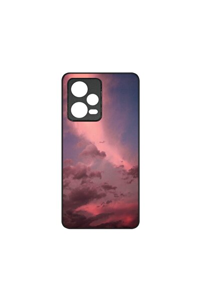 bestcase Тънък стъклен калъф, съвместим с Xiaomi Redmi Note 12 5G, Облаци, HD...