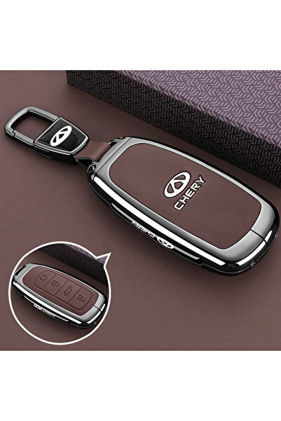 Choice3 key case for Chery Style 9-Brown Zinc Alloy Car Key Case for Chery Ti...