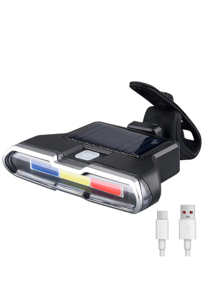 choice2 ضوء دراجة شمسي USB من BUCKLOS، ضوء خلفي للدراجة قابل لإعادة الشحن عبر...