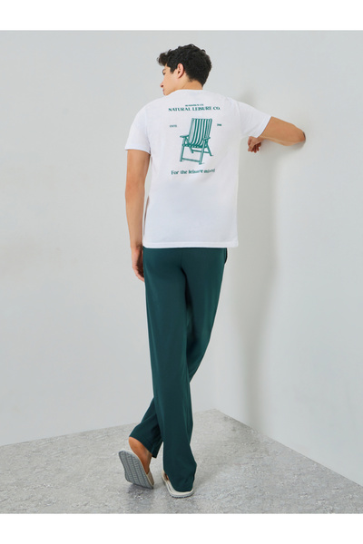 Styli Men Back Printed T-Shirt and Pyjama Set