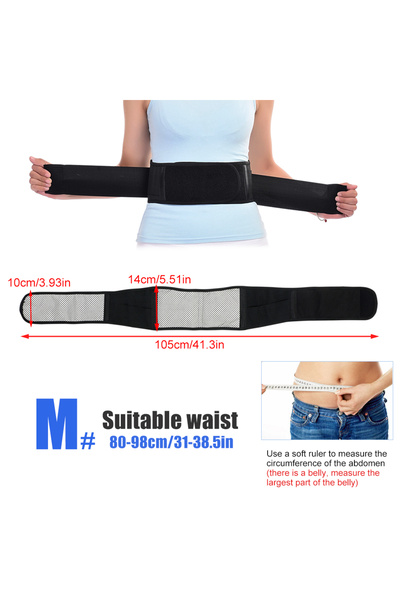 Choice Black-M-1PCS 1PCS Adjustable Heating Lower Back Brace Support Belt wit...
