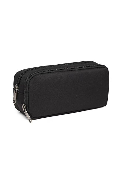 Choice Black Solid Color Multi-Layer Pencil Case Large Capacity Portable Desk...