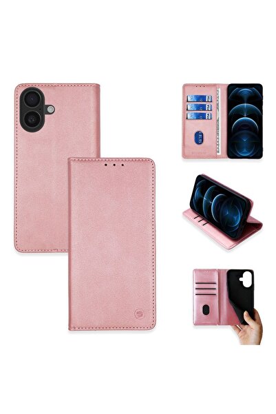 Sonique Θήκη Πορτοφόλι Vintage Magnet Wallet Apple iPhone 16 Ροζ Χρυσό
