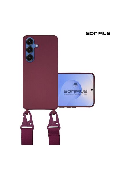 Sonique Θήκη Σιλικόνης με Strap CarryHang Samsung Galaxy S25 Plus Μπορντό