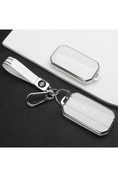 choice2 YB White Chain TPU Car Key Case Holder for Chery Jaecoo J7 7 J5 5 Fas...