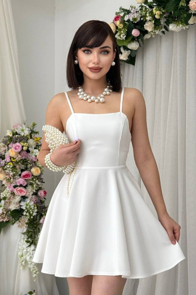 Clothes Fast Women's Strapless Backless Mini Dress with Tie Detail, Princess ...