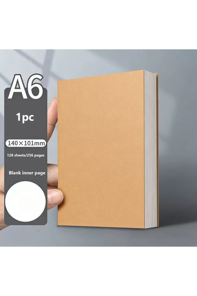 Choice1 دفاتر ملاحظات A6 فارغة بثلاثة أنماط، 128 ورقة، من ورق الكرافت العتيق،...