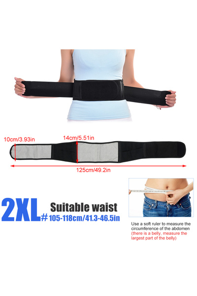 Choice3 Black-1PCS-2XL 1PCS Magnetic Heated Back Brace Belt - Self Heating Lu...