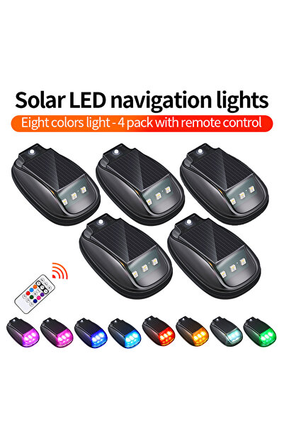 Choice شريط إضاءة LED يعمل بالطاقة الشمسية بـ 8 ألوان و5 قطع، مع تحكم عن بعد،...