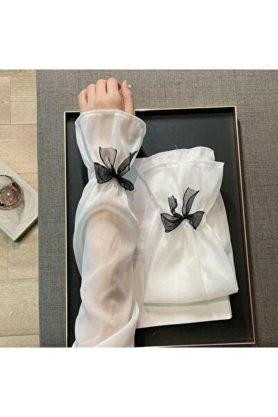 Choice6 C Sunscreen Bow Tie Sheer Arm Sleeves Women Ice Silk Arm Protection U...