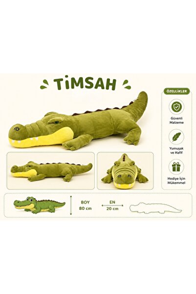 KidzFun Peluş Oyuncak Büyük Timsah