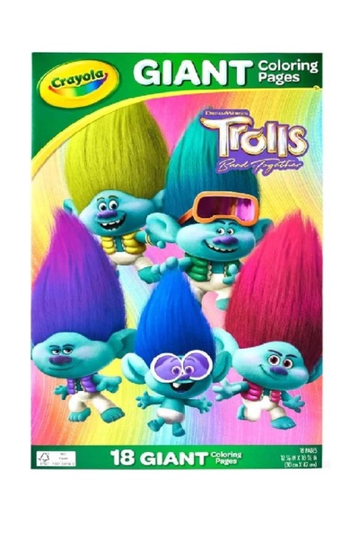 Crayola Trolls Giant Coloring Pages, 18 Count