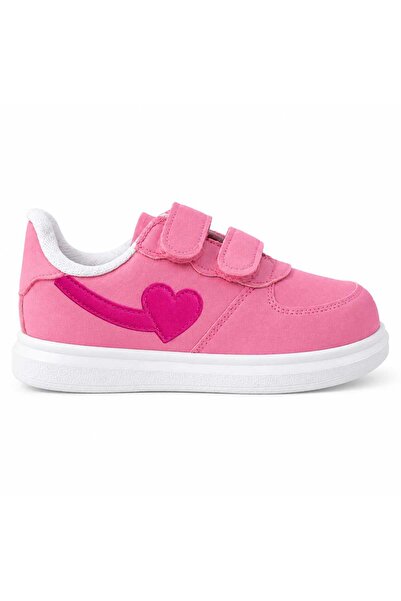 alcdesing pembe kalp li pembe ayakkabı bantlı sneaker
