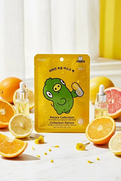 Miniso Lisanslı Ratora Serisi Vitaminli Nemlendirici Kağıt Yüz Maskesi – VC (...