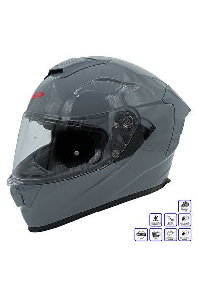 GP KOMPOZİT MKS008-NG Yarış Spoiler Güneş Vizörlü Şeffaf Full Face Motosiklet...