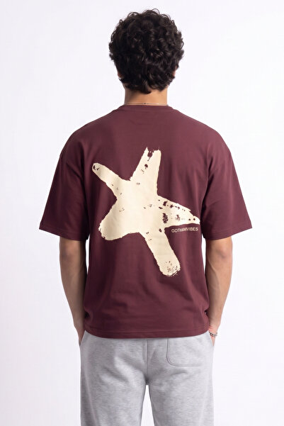 gothamvibes Boxy Star Bordo Premium T-Shirt