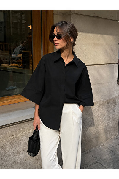 breva wear Kadın Oversize Geniş Kol Gömlek