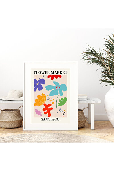 Boomah Accessories Flower Market Santiago Colorful Botanical Art Poster with ...