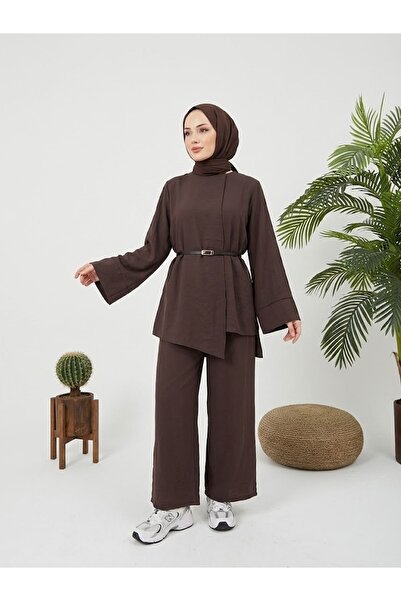 Foremia Ön Aller Detailed Trouser Suit - Brown