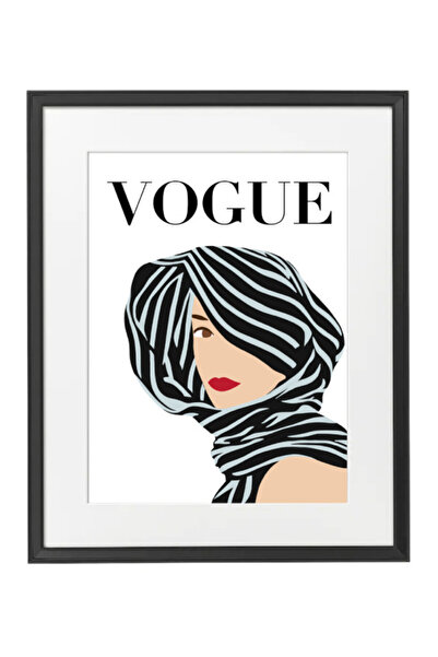 Boomah Accessories Vogue Fashion Girl Design Abstract Wall Art Poster with Fr...