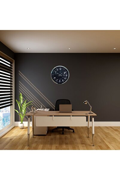 Leyaton Silver Prestige Ataturk 36 cm Metal Chrome Wall Clock Lwlhm-Ytrs345