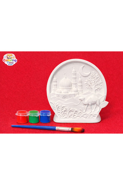 Taş Tozu Boyama Seti - Ramazan Ayı Temalı Cami Boyası Ve Fırçası İle Birlikte