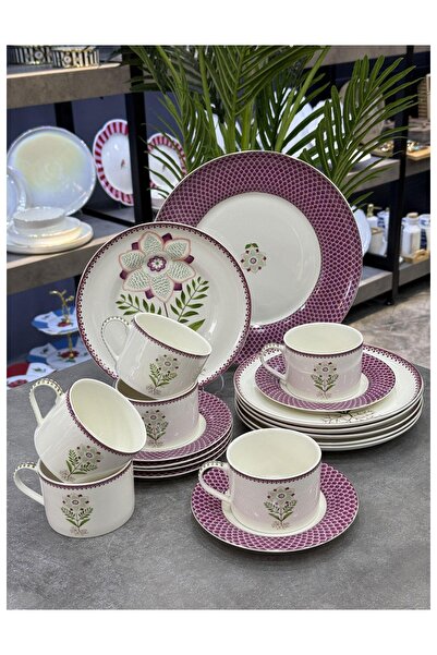 Doğudeko Valentine Porcelain 19 Piece Cake Set