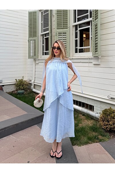 Laluvia Baby Blue Magia Shawl Dress - 3446