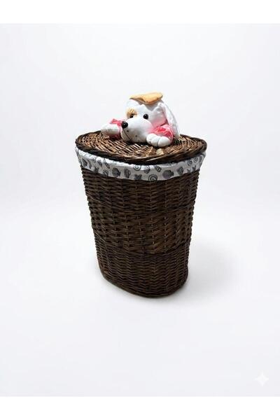 Altabi Plush Wicker Laundry and Toy Basket – Natural, Playful, and Stylish De...