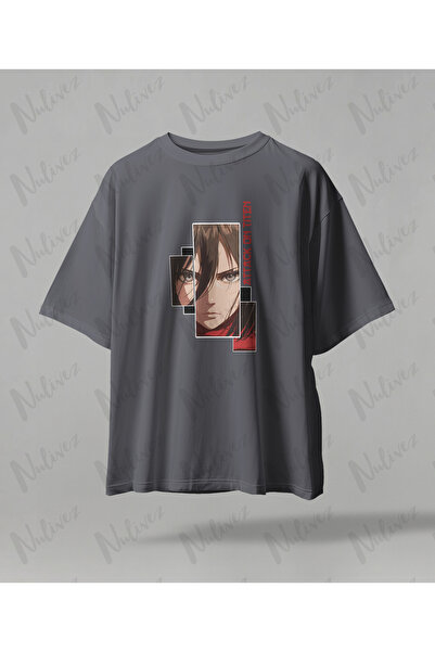 Nulivez Mikasa Ackerman Attack on Titan Oversize Unisex T-Shirt - Shingeki No...