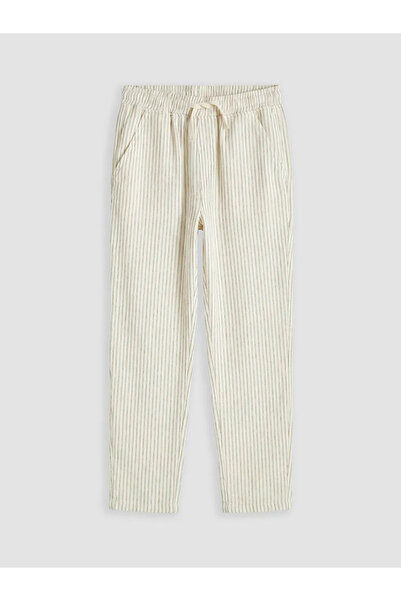 LC Waikiki Ecru Striped Boys' Muslin Pants