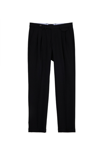 BROOKS BROTHERS Siyah Erkek Standart Fit Pantolon BBSS26MPT008