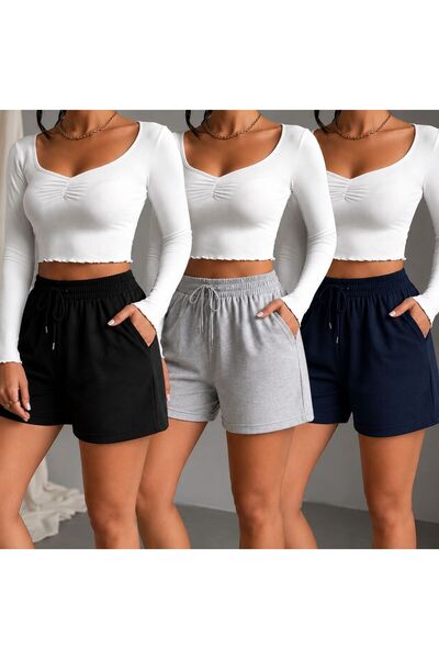 ZEALİS Three Pieces of Black, Gray, and Navy Blue Shorts