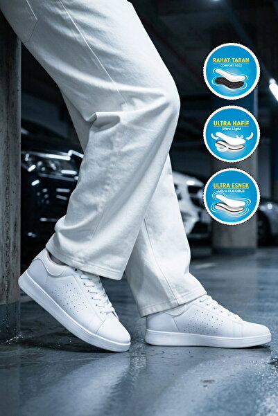 WALKWAY White Lace-Up Light Skin Men's Sports Shoes Costa m
