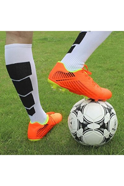 Hawkwell High-top football boots with studs, ORANGE, size 41