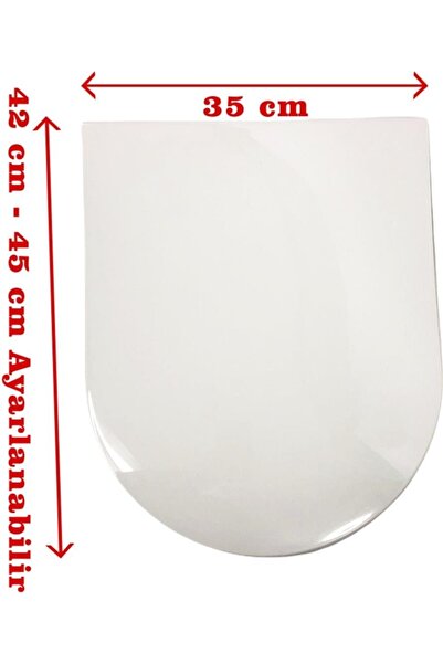 ÖZBEST Yavaş Kapanan Klozet Kapağı 35 cm Genişlik 42-45 cm Ayarlanabilir Şık ...